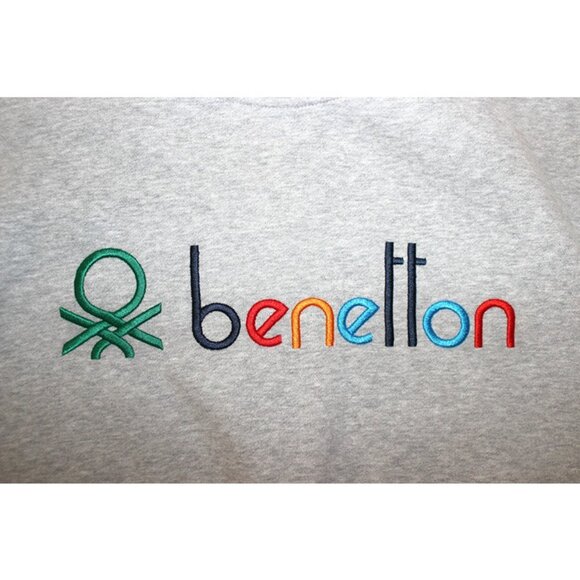 nwt BENETTON x UO Exclusive - Logo Crewneck Sweatshirt in Grey, Made in Italy - Picture 4 of 13